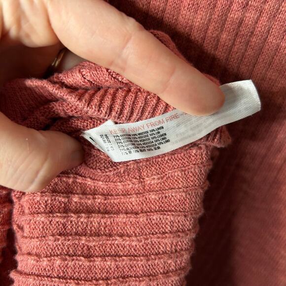 Free People Beach Solari Ribbed Mock Neck Maxi Dress Women’s XS Pink Linen Blend - Picture 8 of 8